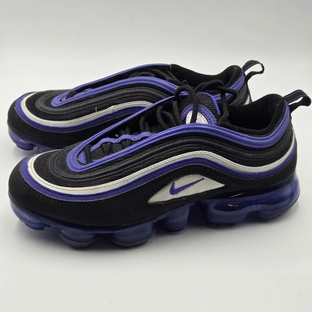 Nike Air VaporMax 97 Shoes Youth Size 4.5Y Black Purple Striped BV1153-001